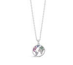 ABSOLUTE STERLING SILVER "GLOBE" RAINBOW CRYSTAL PENDANT  SP170RB