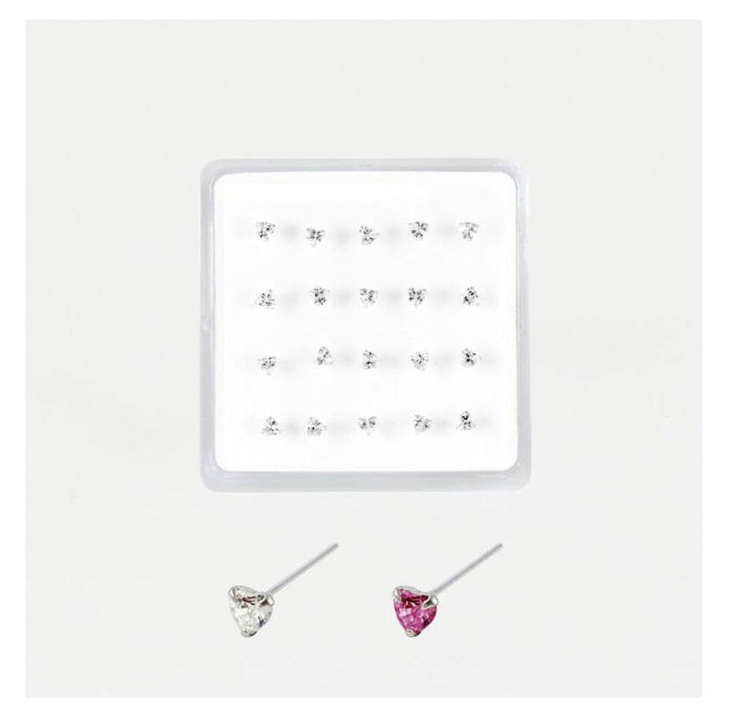 CLAWSET CRYSTAL HEART NOSE STUDS