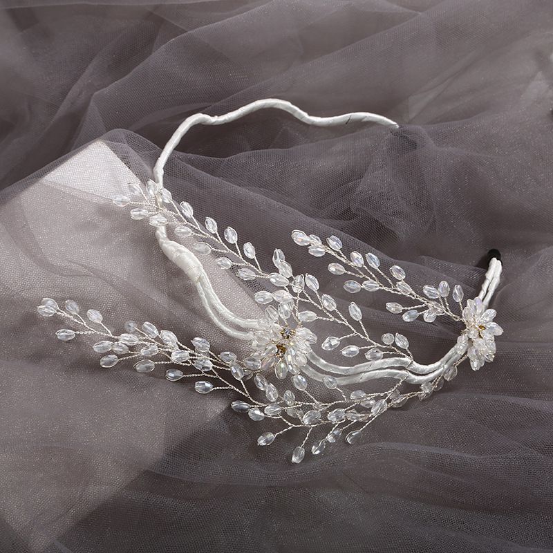 DELICATE WIRE SPRAY HEADBAND WITH CLEAR CRYSTAL