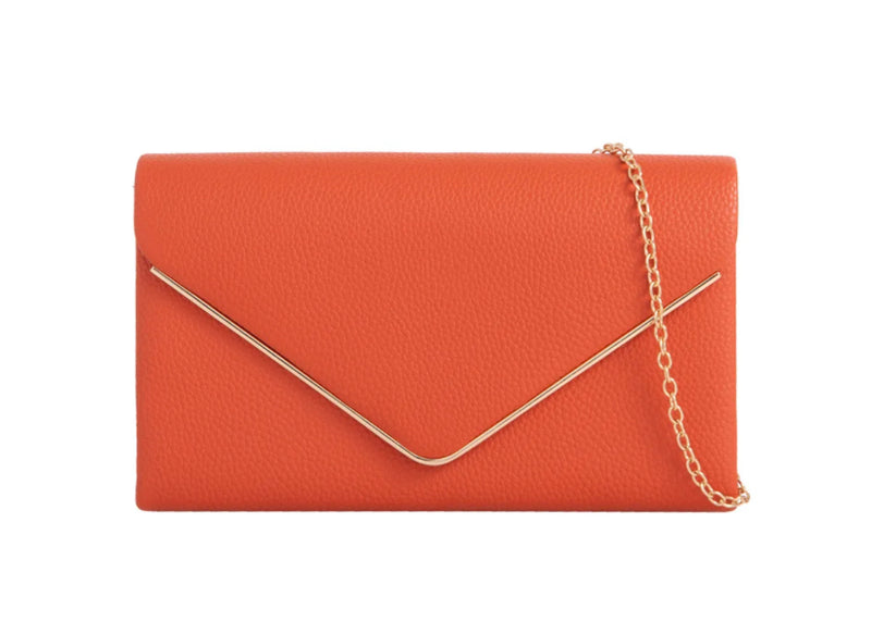 FAUX LEATHER CLUTCH BAG