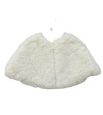 faux fur occasion cape in ivory