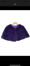 faux fur occasion cape in purple 