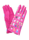 pink cat pattern glove 