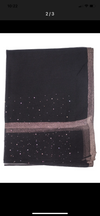 glitter evening scarf with crystals in black