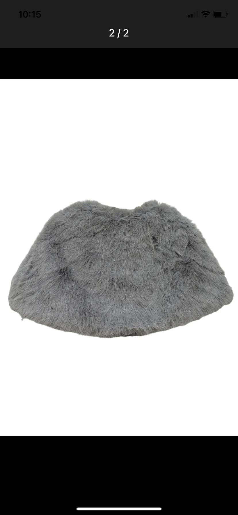 faux fur occasion cape silver grey back 