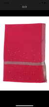 glitter evening scarf with crystals in red