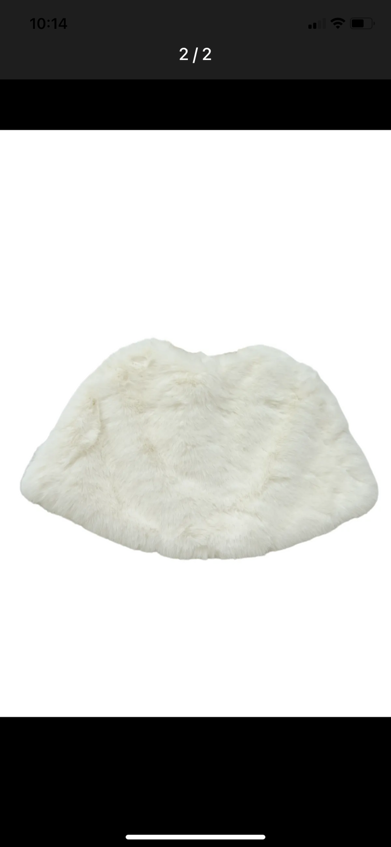 faux fur occasion cape in ivory back 