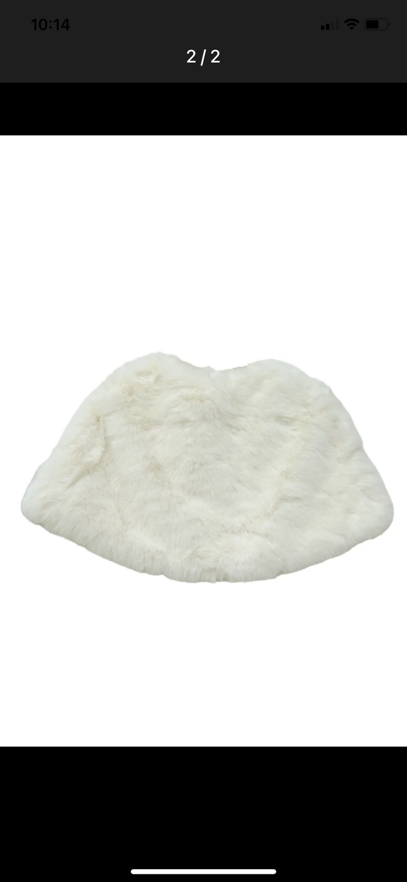 faux fur occasion cape in ivory back 