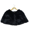 faux fur occasion cape in black front 