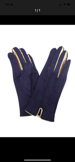navy suede gloves 