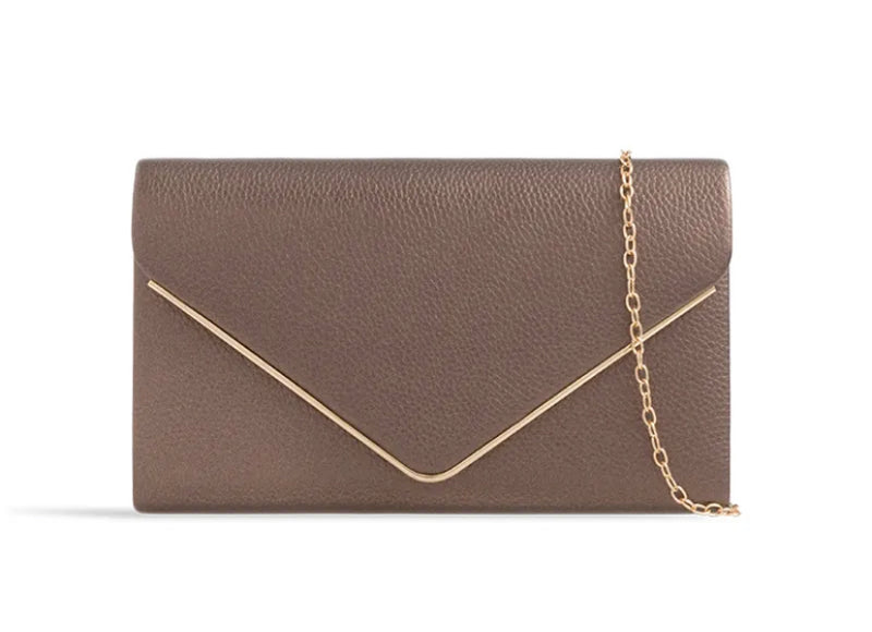 FAUX LEATHER CLUTCH BAG