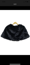 faux fur occasion cape in black back 