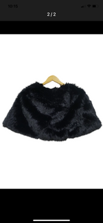 faux fur occasion cape in black back 