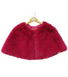 faux fur occasion cape in Fushia front 