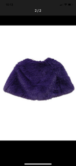 faux fur occasion cape in purple 