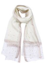 glitter evening scarf with crystals in beige