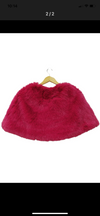 faux fur occasion cape in Fushia back