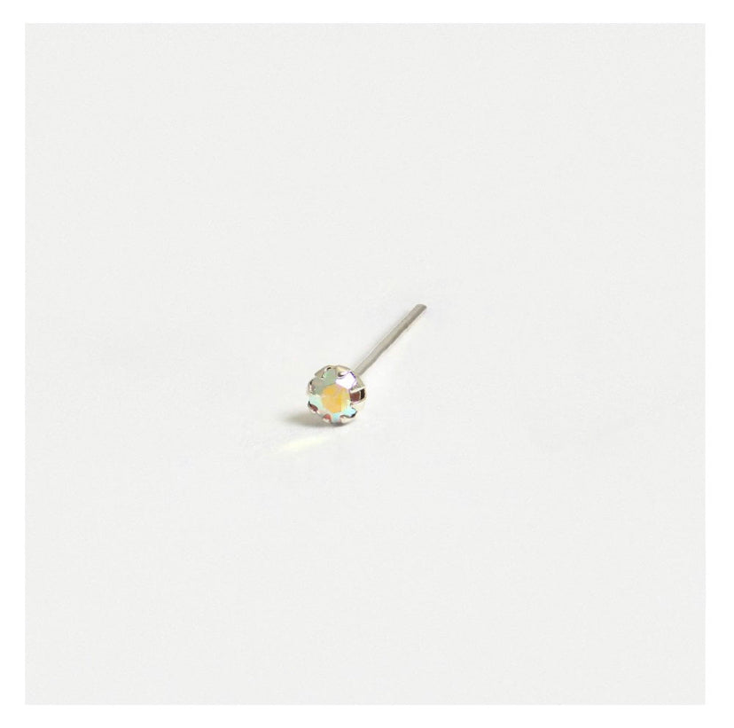 SILVER CRYSTAL NOSE STUD