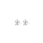 ABSOLUTE KIDS SILVER CRYSTAL FLOWER AND PEARL STUD EARRINGS CONFIRMATION COMMUNION