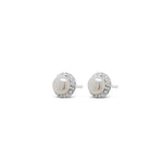 ABSOLUTE KIDS SILVER CRYSTAL PEARL EARRINGS CONFIRMATION COMMUNION