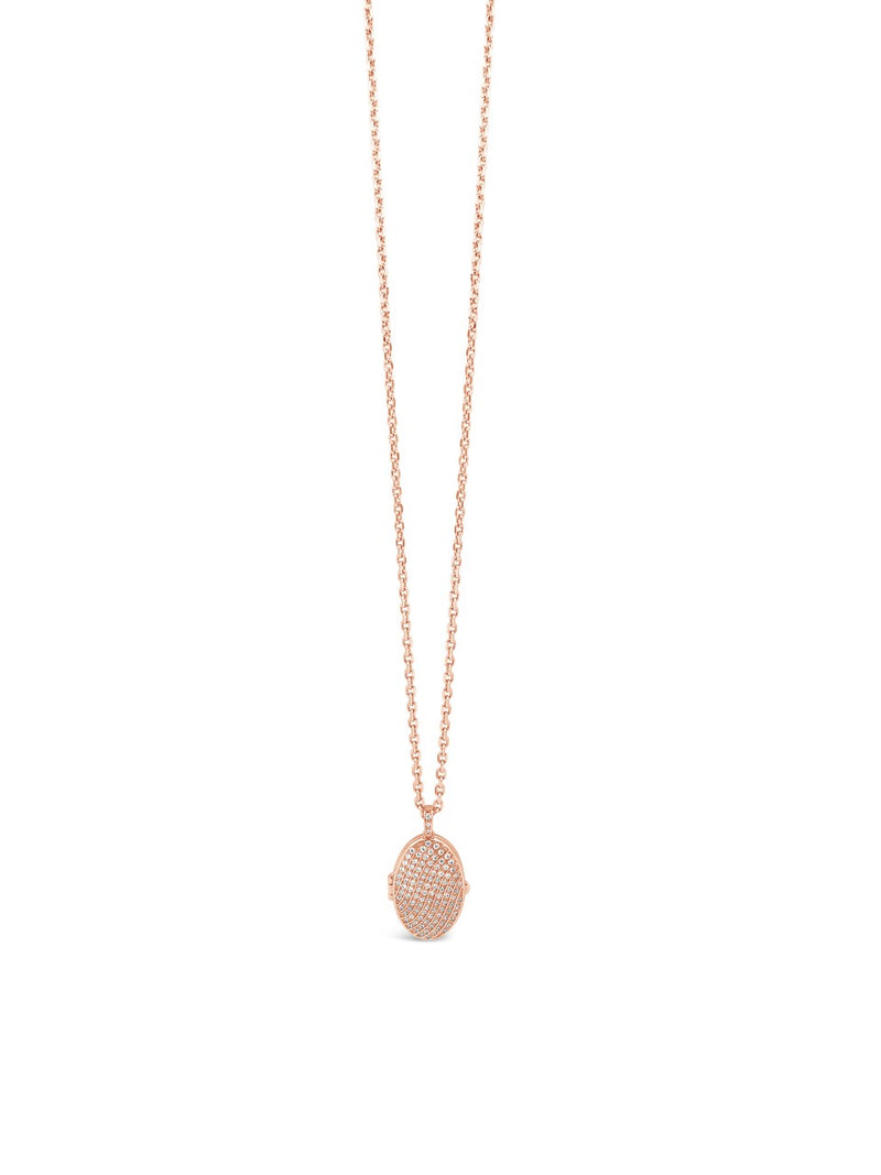 ABSOLUTE ROSE GOLD LOCKET PENDANT WITH CRYSTALS N2111RS