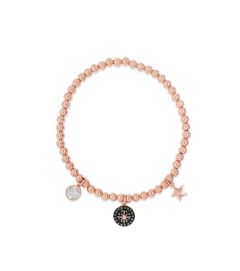 ABSOLUTE STARBURST ROSE GOLD CHARM BRACLET B2160BK