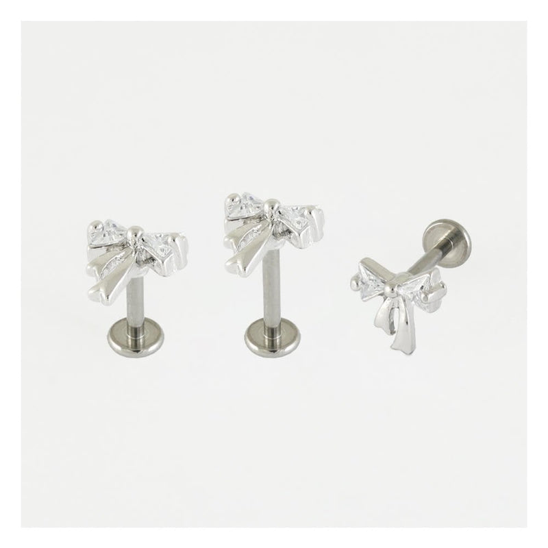 GEMSET BOW LABRET/EARBAR