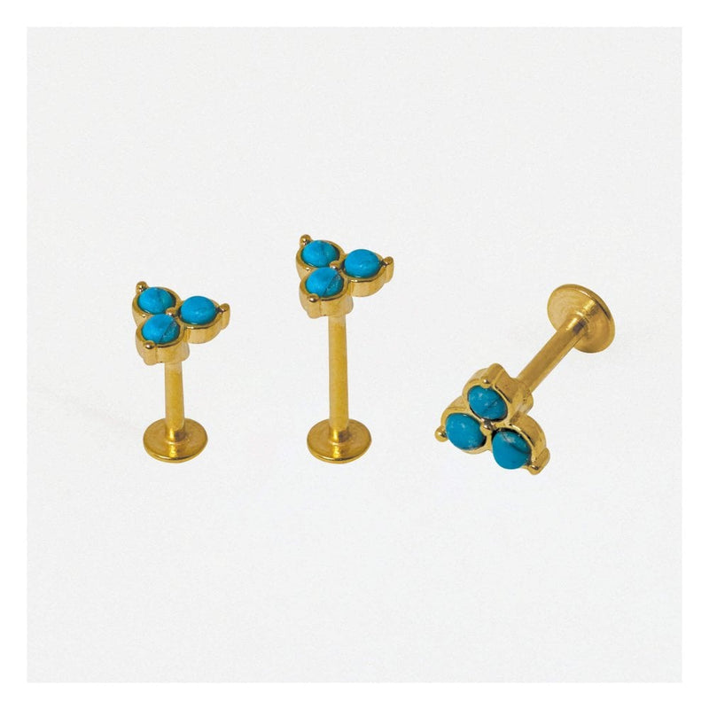 TURQUOISE CLUSTER LABRET/EARBAR
