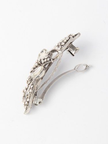 SILVER AND CRYSTAL BUTTERFLY BARRETTE