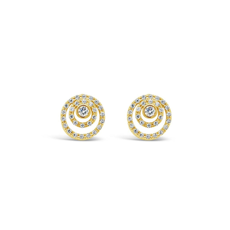 ABSOLUTE CRYSTAL THREE CIRCLE STUD EARRINGS E2015