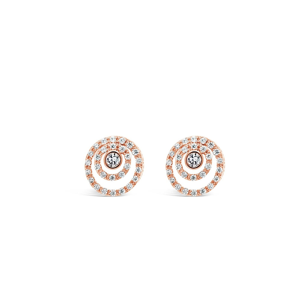 ABSOLUTE CRYSTAL THREE CIRCLE STUD EARRINGS E2015