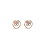 ABSOLUTE CRYSTAL THREE CIRCLE STUD EARRINGS E2015