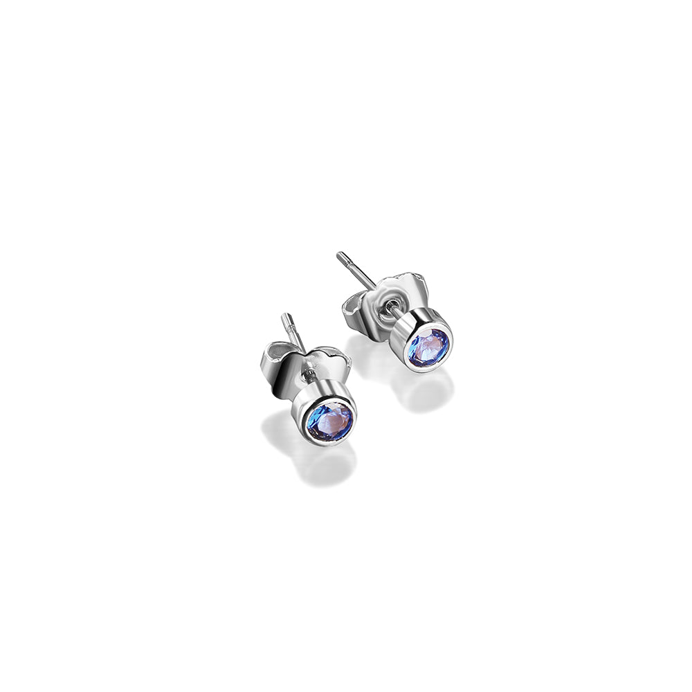 NEWBRIDGE SILVER STUDS BLUE STONE EARRINGS ER1163