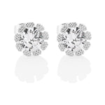 NEWBRIDGE SILVER FLOWER EARRING WITH CLEAR STONES ER1831C