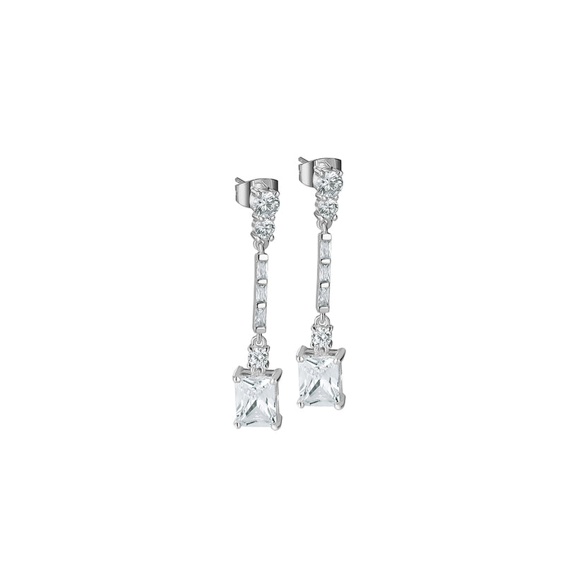 NEWBRIDGE SQUARE DROP EARRINGS WITH CLEAR STONE E2712