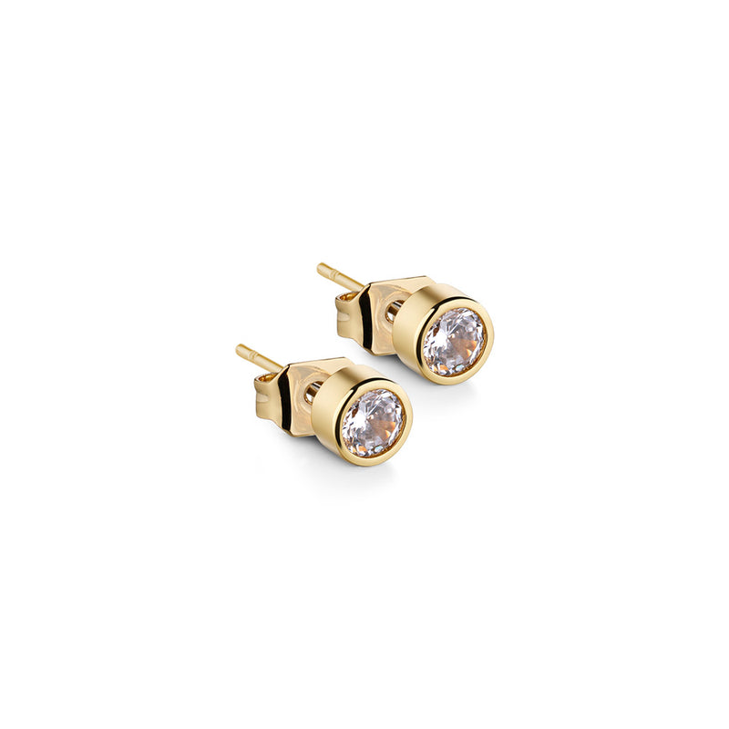 NEWBRIDGE GOLD STUDS CLEAR STONE EARRINGS ER5106G