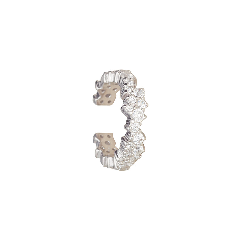 EAR-LECTRIFY STERLING SILVER CZ ENCRUSTED EAR CUFF