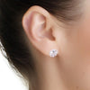 NEWBRIDGE SILVER FLOWER EARRING WITH CLEAR STONES CRYSTALS