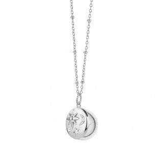 AMY COLLECTION SILVER PLATED LOCKET WITH SUN MOON & STARS P4002SR