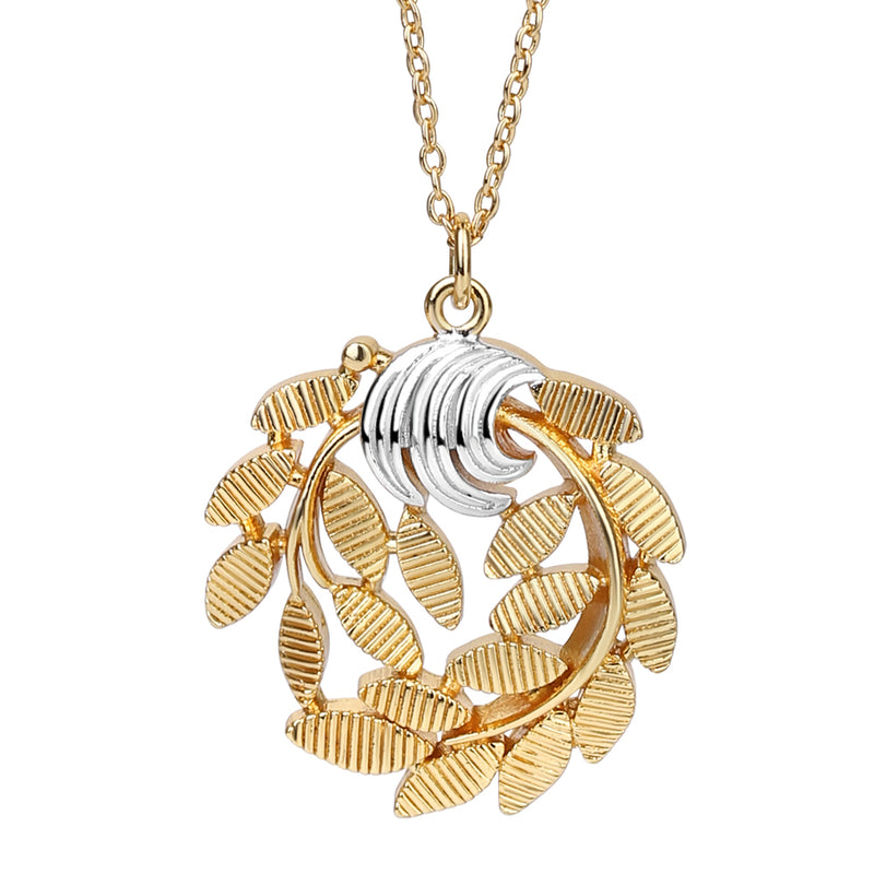 NEWBRIDGE SILVER GOLD LEAF PENDANT P88625