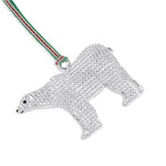 NEWBRIDGE SILVERWARE POLAR BEAR WITH CLEAR STONES CHRISTMAS TREE DECORATION