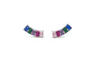 ABSOLUTE STERLING SILVER RAINBOW RECTANGULAR EAR CLIMBER EARRING SE184RB