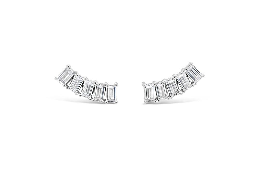 ABSOLUTE STERLING SILVER RECTANGULAR EAR CLIMBER EARRING SE184SL