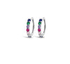 ABSOLUTE STERLING SILVER RAINBOW  CRYSTAL SET HOOP EARRING SE193RB