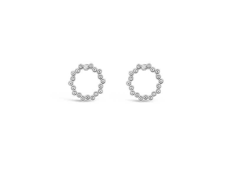 ABSOLUTE STERLING SILVER "CIRCLE" CLEAR CRYSTAL EARRINGS SE198SL