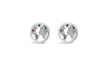 ABSOLUTE STERLING SILVER "GLOBE" RAINBOW CRYSTAL EARRING SE199RB