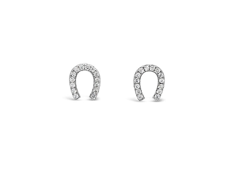 ABSOLUTE STERLING CRYSTAL HORSE SHOE EARRING SE201SL