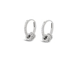 ABSOLUTE STERLING SILVER CRYSTAL HUGGIE HOOP EARRINGS SE203SL