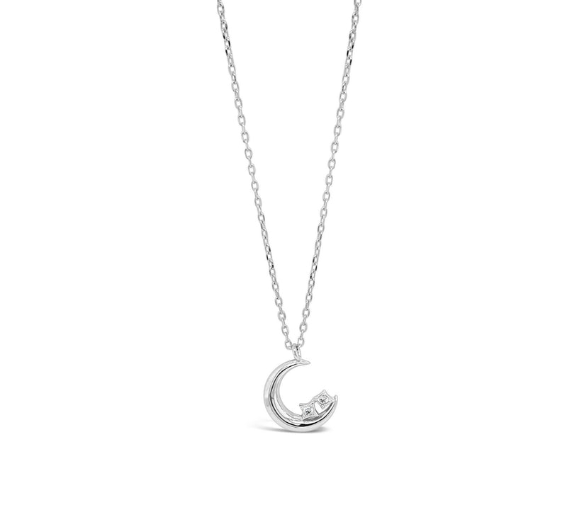 ABSOLUTE STERLING SILVER MOON CRYSTAL PENDANT  SP175SL