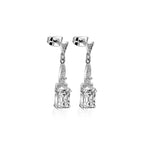 NEWBRIDGE SILVER VINTAGE DROP EARRINGS SQUARE STONE VER6050